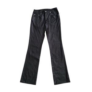 Z CAVARICCI Womens Size 3 Black Faux Leather Boot Cut Vintage Pants 31" Inseam
